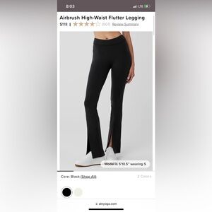 Alo Yoga Airbrush High Waist Flutter Leggings size M color Black